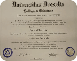 a close-up of a diploma