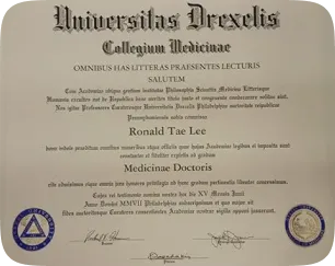 a close-up of a diploma